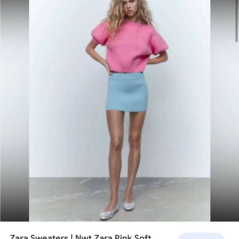 zara pink soft knit sweater